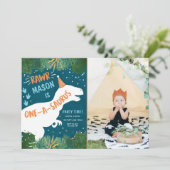 恐竜ワンアサウルスRAWR第1誕生日 招待状 (スタンド正面)