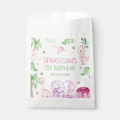 恐竜ワンサウルスガール1歳の誕生日パーティー フェイバーバッグ (正面)