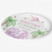 恐竜ワンサウルスガール1歳の誕生日パーティー ペーパープレート (アングル)