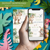 恐竜ワンサウルスパーティー恐竜1歳 招待状