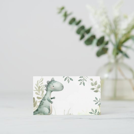 恐竜ワンサウルスボーイ1歳のパーティー エンクロージャーカード (スタンド正面)