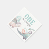 恐竜ワンサウルス最初の誕生日ベビー スタンダードカクテルナプキン (角)