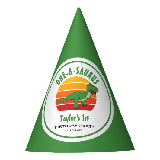 恐竜ワンサウルス男女兼用1歳 パーティーハット (正面)