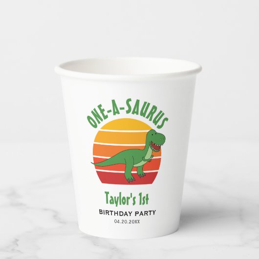 恐竜ワンサウルス男女兼用1歳 紙コップ (正面)