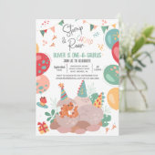 恐竜ワンサウルス誕生日パーティーの招待状 招待状 (スタンド正面)