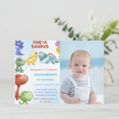 恐竜ワンサウルス誕生日パーティー 招待状 (スタンド正面)