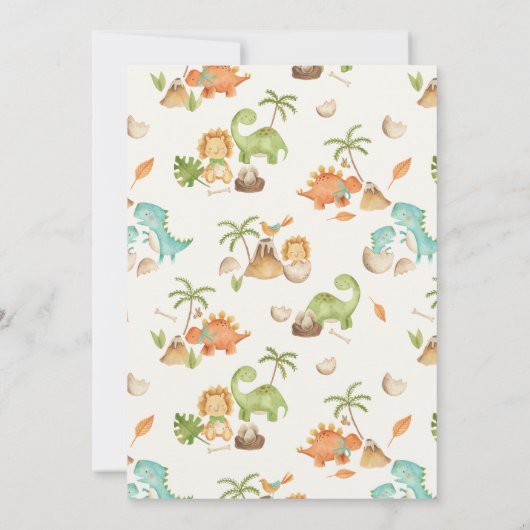 恐竜ワンサウルス1歳のパーティの招待状 招待状 (裏面)