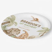 恐竜ワンサウルス1歳のパーティー ペーパープレート (アングル)