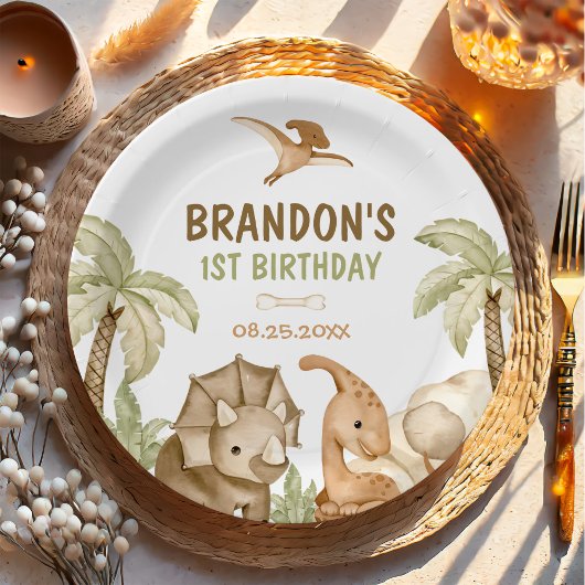 恐竜ワンサウルス1歳のパーティー ペーパープレート