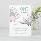 恐竜ワンサウルス1歳のパーティー 招待状 (スタンド正面)