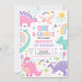 恐竜ワンサウルス1歳のパーティー 招待状 (正面)