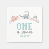 恐竜ワンサウルス1歳のベビー スタンダードカクテルナプキン (正面)