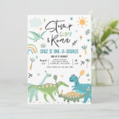 恐竜ワンサウルス1歳の誕生日パーティー 招待状 (スタンド正面)