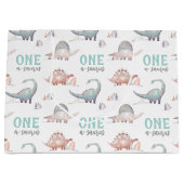 恐竜ワンサウルス1歳の誕生日 ラージペーパーバッグ (正面)