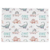 恐竜ワンサウルス1歳の誕生日 ラージペーパーバッグ (裏面)