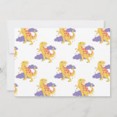 恐竜ワンレックスかわいい女の子1stピンクのパーティー写真 招待状 (裏面)