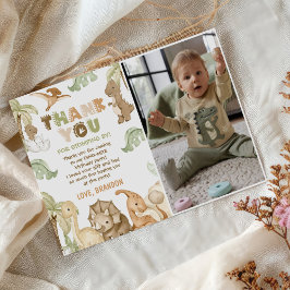 恐竜ワン・ア・サウルス1歳誕生日パーティーの写真 サンキューカード