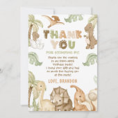 恐竜ワン・ア・サウルス1歳誕生日パーティー サンキューカード (正面)