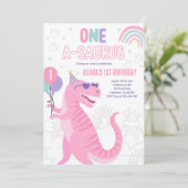 恐竜ワンA-Saurus 1st誕生日パーティーT-レックス 招待状 (スタンド正面)