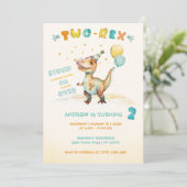恐竜二パーソナライズされた生誕祭パーティー 招待状 (スタンド正面)