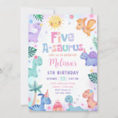 恐竜五つ星サウルスの五つ目の誕生日パーティー 招待状 (正面)