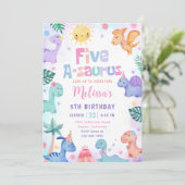 恐竜五つ星サウルスの五つ目の誕生日パーティー 招待状 (スタンド正面)