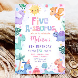 恐竜五つ星サウルスの五つ目の誕生日パーティー 招待状
