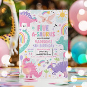 恐竜五つ星サウルスの五つ目の誕生日パーティー 招待状