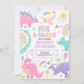 恐竜五つ星サウルスの五つ目の誕生日パーティー 招待状 (正面)