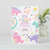 恐竜五つ星サウルスの五つ目の誕生日パーティー 招待状 (スタンド正面)