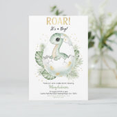 恐竜公園のベビーシャワーパーティー 男の子 女の子 うなる 招待状 (スタンド正面)