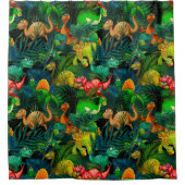 恐竜公園 シャワーカーテン (正面)