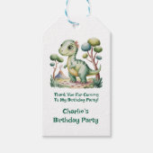 恐竜冒険少年の誕生日パーティー ギフトタグ (正面)