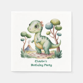 恐竜冒険少年の誕生日パーティー スタンダードカクテルナプキン