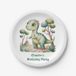 恐竜冒険少年の誕生日パーティー ペーパープレート