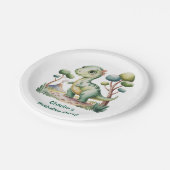 恐竜冒険少年の誕生日パーティー ペーパープレート (アングル)