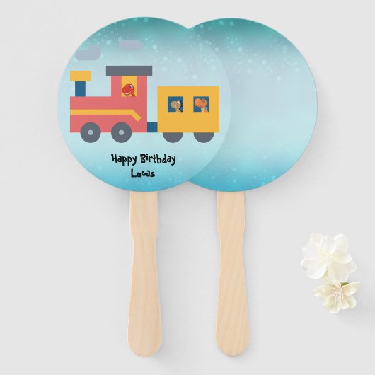 恐竜列車おもしろいのトラック男の子バック2学校誕生 ハンドファン (正面&裏面)