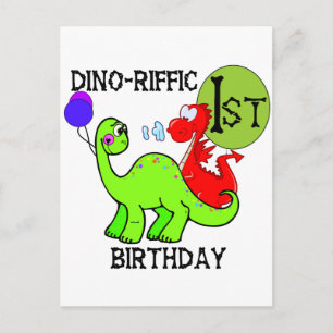 恐竜初の誕生日Tシャツとギフト ポストカード