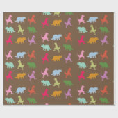 恐竜包カラフル装紙 ラッピングペーパー (フラット)