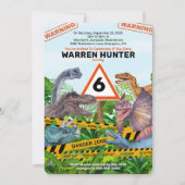 恐竜危険誕生日招待状 招待状 (正面)