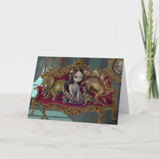 "恐竜友人I"の挨拶状 カード (正面)