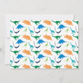 恐竜名門私立校風ののシルエット誕生日パーティーの写真 招待状 (裏面)