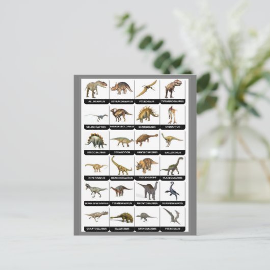 恐竜図 ポストカード (スタンド正面)