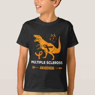 恐竜多発性硬化症啓発オレンジリボン Tシャツ