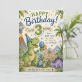 恐竜大好きな3歳の誕生日カード カード (スタンド正面)