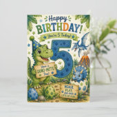 恐竜大好き5歳の誕生日カード カード (スタンド正面)