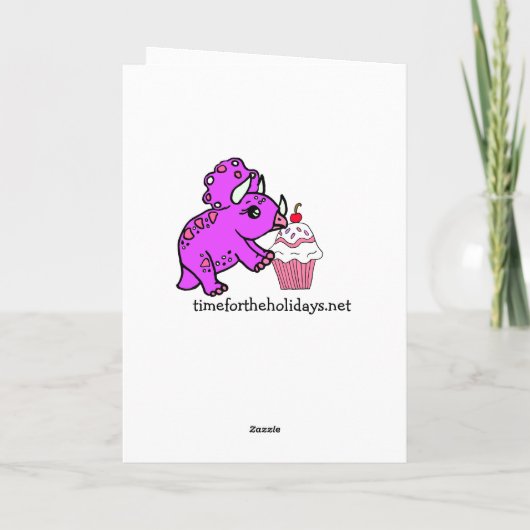 恐竜女パーソナライズされたの子の誕生日 カード (裏面)