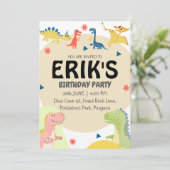 恐竜好きの6歳の誕生日パーティー 招待状 (スタンド正面)