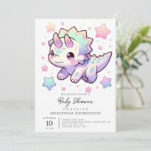 恐竜威厳のあるの赤ちゃんシャワー 招待状 (スタンド正面)