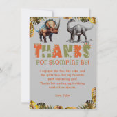 恐竜子供の誕生日ディノグレイサンキューカード 招待状 (正面)